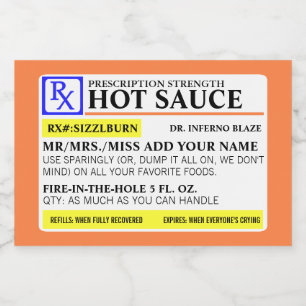 Pour Bocaux Drôle d'ordonnance Étiquette alimentaire