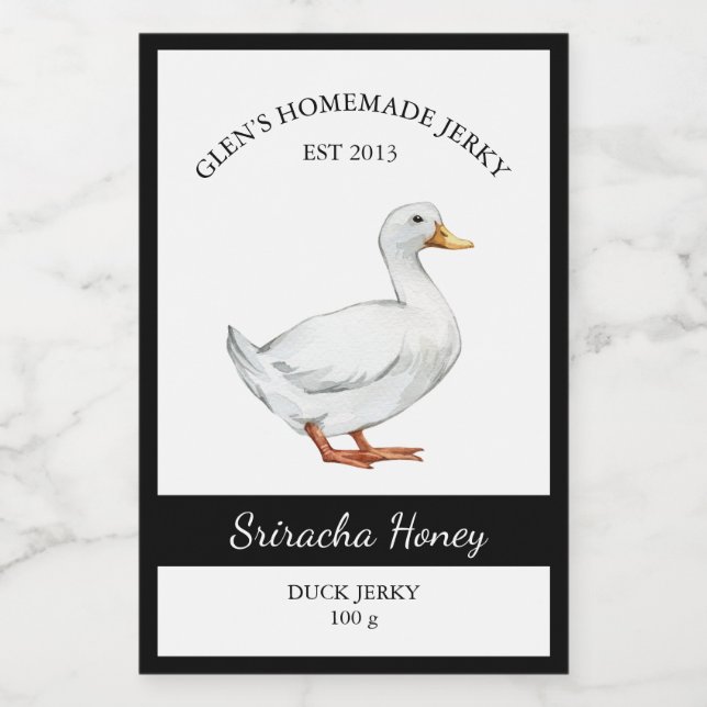 Pour Bocaux Duck Jerky Étiquette (Étiquettes simples)