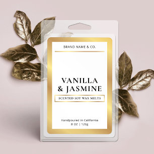 Pour Bocaux Elégant emballage blanc & or Wax Melts Étiquette