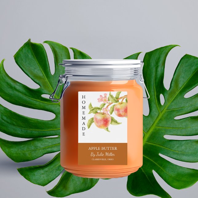 Pour Bocaux Élégant Étiquette de beurre d'Apple fait maison (Créateur téléchargé)