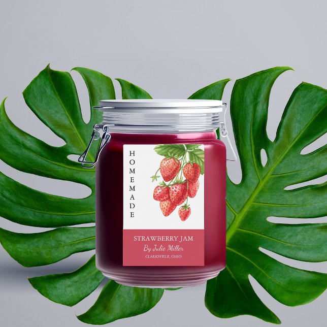 Pour Bocaux Élégant Étiquette de confiture de fraises fait mai (Créateur téléchargé)