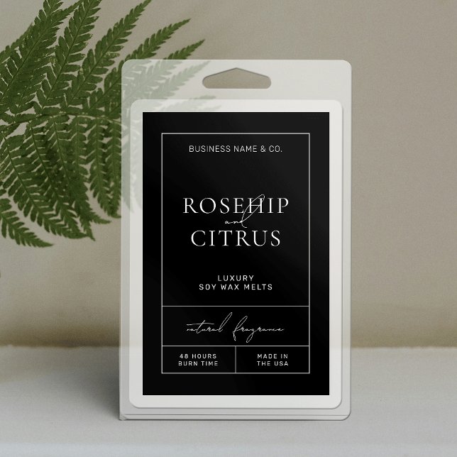 Pour Bocaux Elégant Étiquette de rectangle 3x2 vertical fondu  (Modern vertical 3x2" product labels in black and white minimalist design)