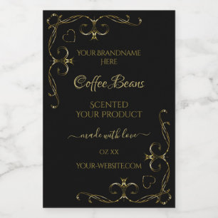 Pour Bocaux Elégant Gold Ornate Corners sur le Étiquette de pr