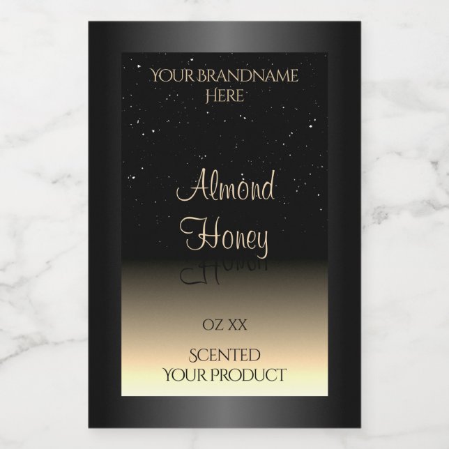 Pour Bocaux Elégant noir et crème Étiquette produit Parties sc (Étiquettes simples)