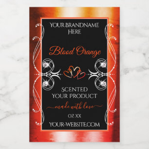 Pour Bocaux Élégant Orange Rouge Noir Produit Bijoux Étiquette