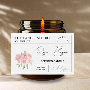 Pour Bocaux Élégant Rose minimal Étiquette à bougie Jar