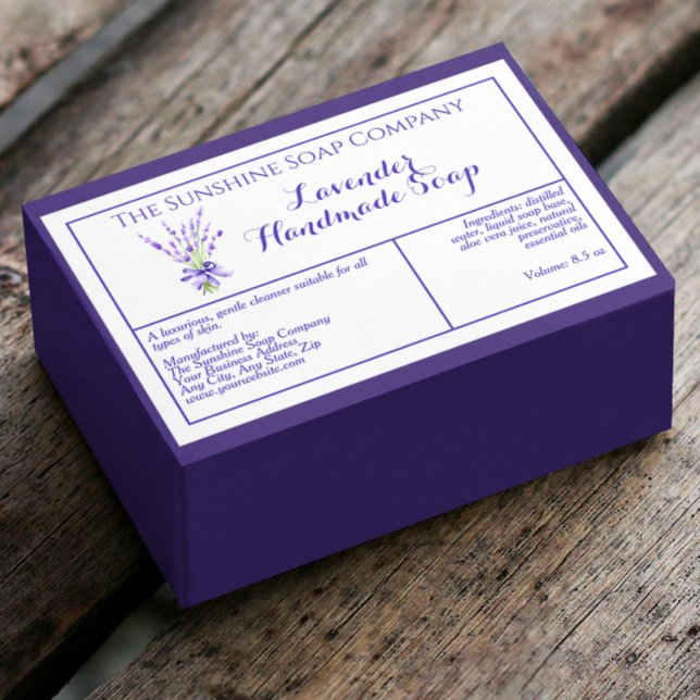 Pour Bocaux Étiquette à savon étanche Lavender blanc (Créateur téléchargé)