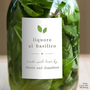 Pour Bocaux Étiquette cadeau Basil Liqueur Bottle fait maison