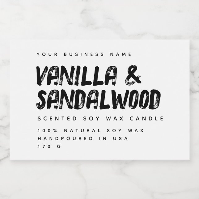 Pour Bocaux étiquette de bougie de soja blanche typographie mo (Étiquettes simples)