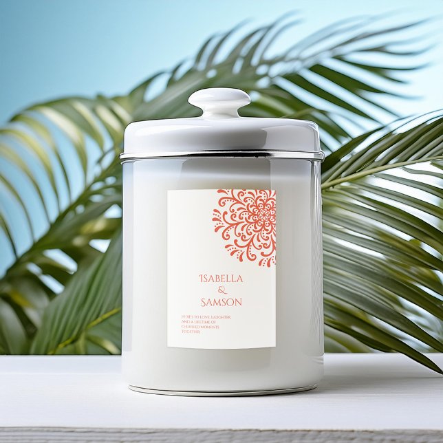 Pour Bocaux Étiquette de bougie orangé blanc (Créateur téléchargé)