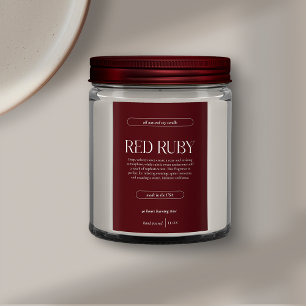 Pour Bocaux Étiquette de bougie rouge foncé moderne