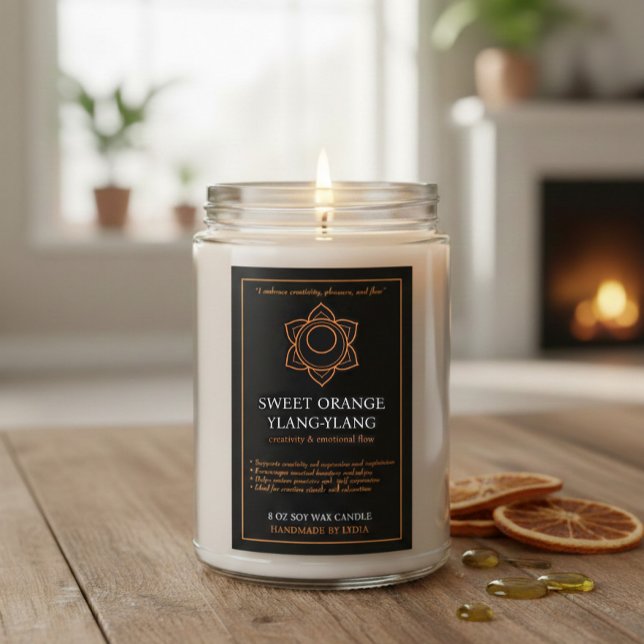 Pour Bocaux Étiquette de Bougie Svadhisthana Chakra Sacré (Créateur téléchargé)