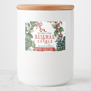 Pour Bocaux Étiquette de bougie vintage Evergreens et Red Bow