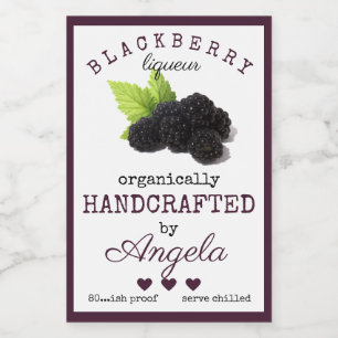 Pour Bocaux Étiquette de bouteille Blackberry Liqueur fait mai