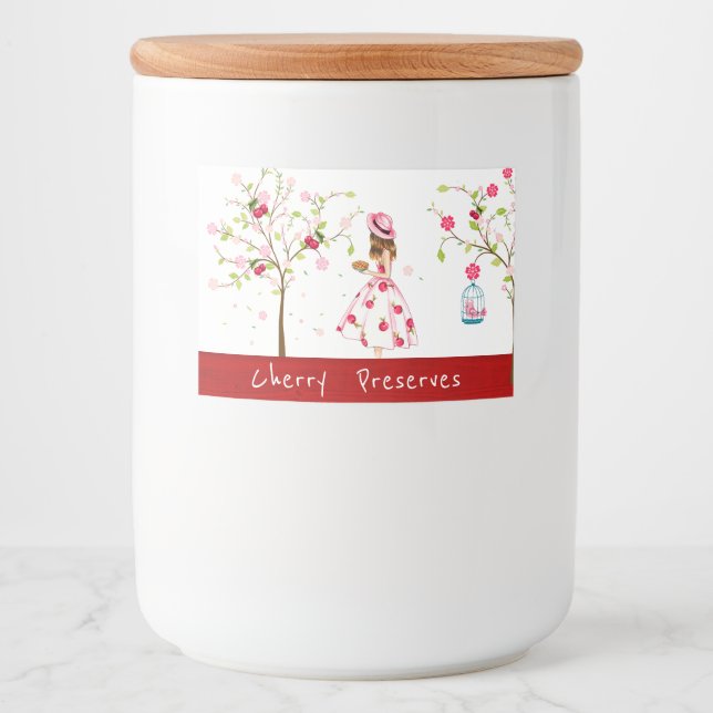 Pour Bocaux Étiquette de canne Cerry Preserve (Devant)