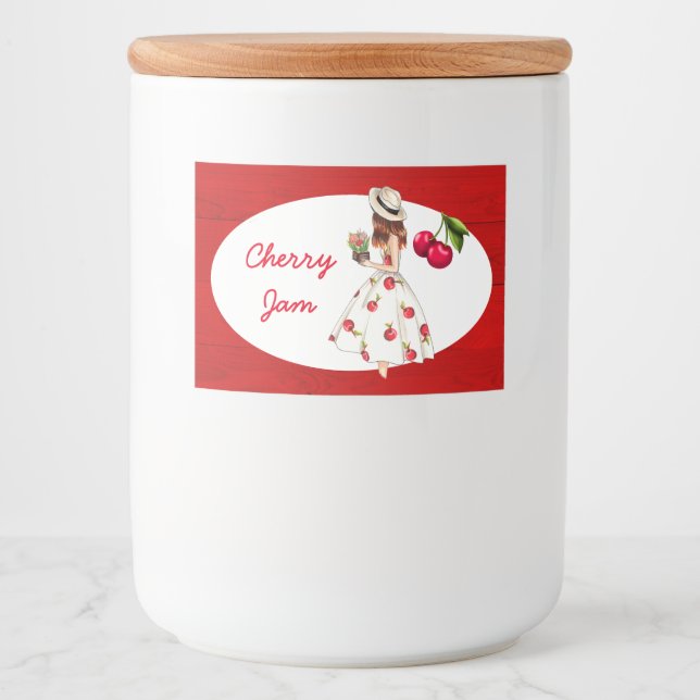 Pour Bocaux Étiquette de canne Cerry Preserve (Devant)