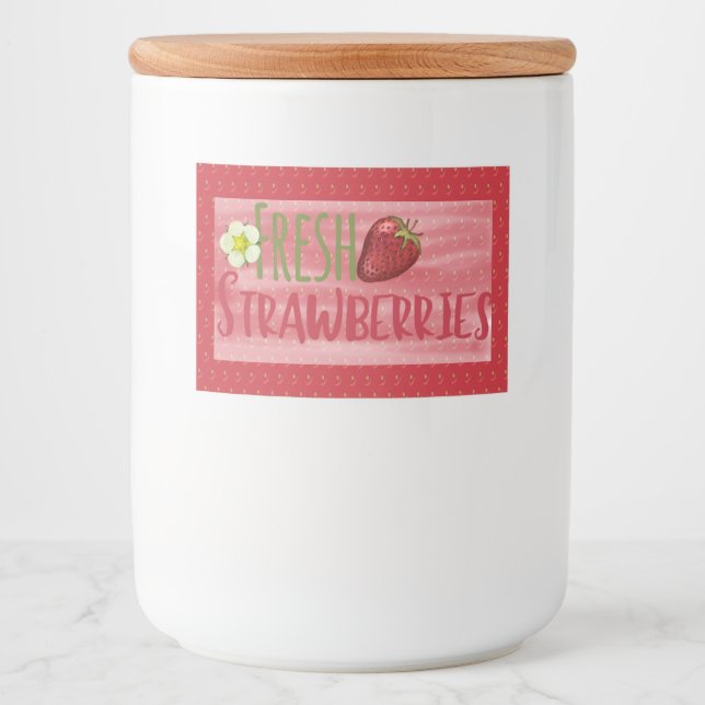 Pour Bocaux Étiquette de canne de confiture de fraises (Devant)
