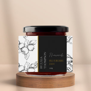 Pour Bocaux Étiquette de confiture de bleuets maison moderne