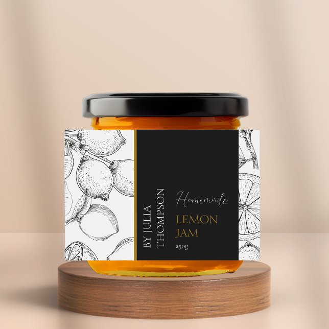 Pour Bocaux Étiquette de confiture de citron maison moderne (Créateur téléchargé)