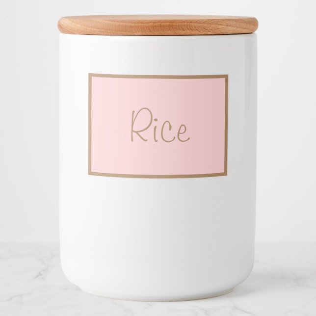Pour Bocaux Étiquette de contenant de nourriture Riz (Devant)