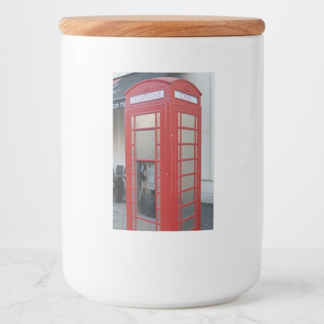 Pour Bocaux Étiquette de conteneur de Cabine de téléphone roug (Devant)