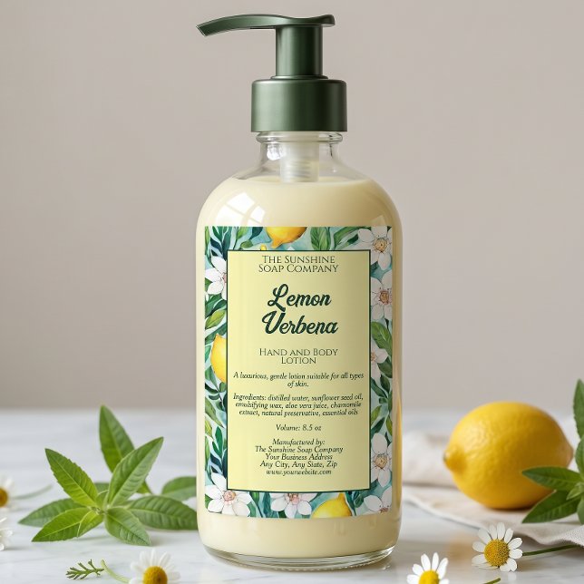Pour Bocaux Étiquette de cosmétiques imperméable aux citrons e (Créateur téléchargé)
