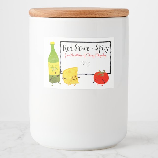 Pour Bocaux Étiquette de cuisine italienne rétro sauce tomate (Devant)