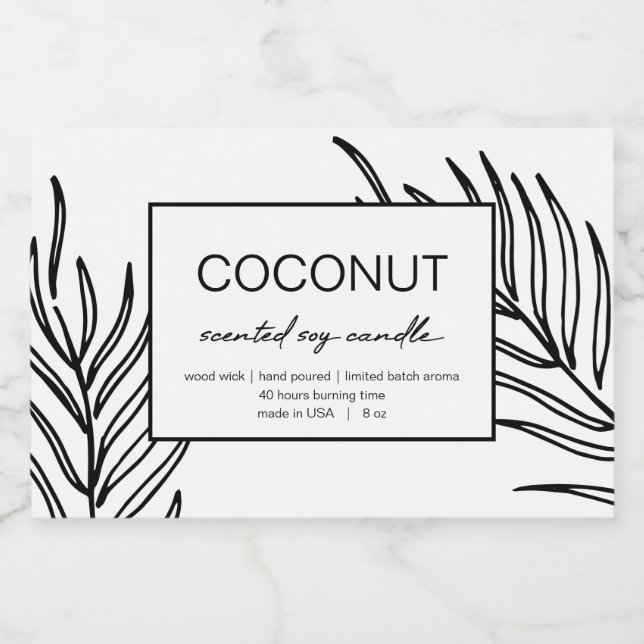 Pour Bocaux Étiquette de  de design de bougie Motif Feuille (Étiquettes simples)