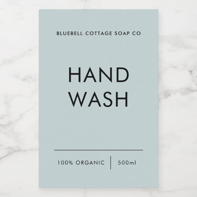 Pour Bocaux Étiquette de lavage à la main, Élégant, Étiquette  (Étiquettes simples)