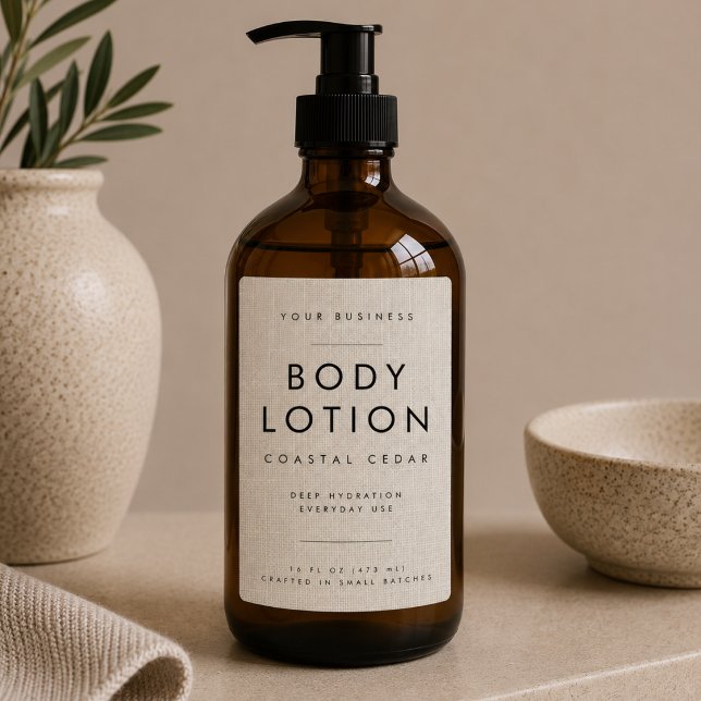 Pour Bocaux Étiquette de Lotion Corporelle Lin (Créateur téléchargé)
