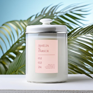 Pour Bocaux Étiquette de Mariage rouge Crimson minimaliste