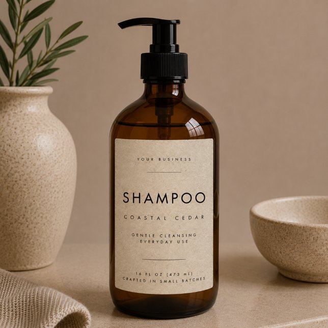 Pour Bocaux Étiquette de marque de shampoing simple (Créateur téléchargé)
