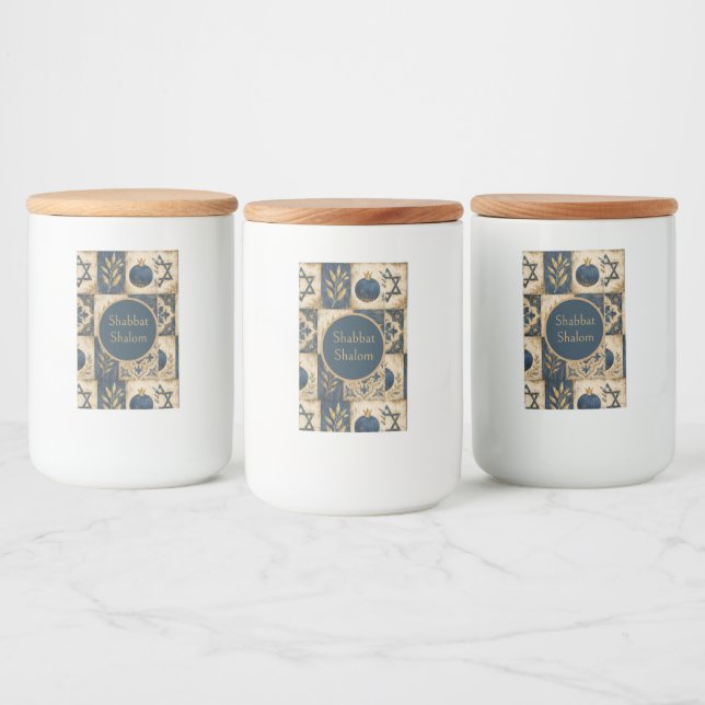 Pour Bocaux Étiquette de nourriture modifiable Shabbat Shalom, (Bouteilles)