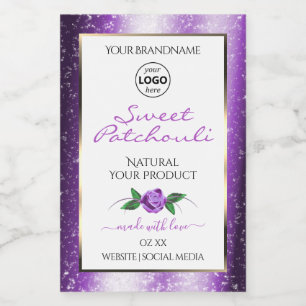 Pour Bocaux Étiquette de produit blanc violet clair Logo de fl