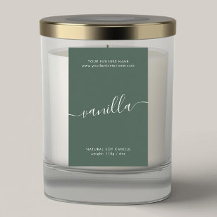 Pour Bocaux Étiquette de produit de chandelle de script vert m