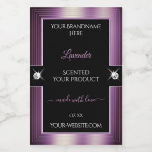 Pour Bocaux Étiquette de produit de luxe noir violet brillant 