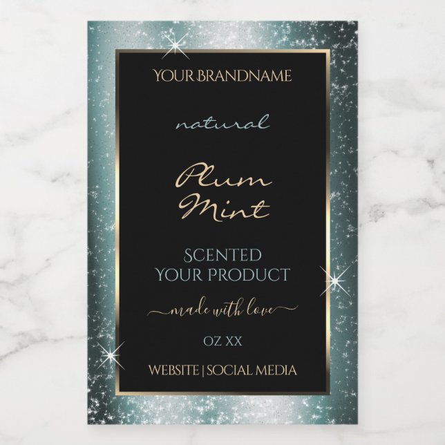 Pour Bocaux Étiquette de produit du cadre de Parties scintilla (Étiquettes simples)