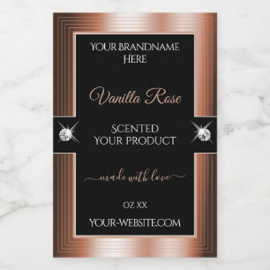 Pour Bocaux Étiquette de produit Elegance Black Rose Gold Bril
