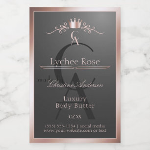 Pour Bocaux Étiquette de produit en anthracite avec monogramme