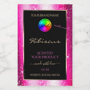 Pour Bocaux Étiquette de produit et logo Chic Hot Rose Parties