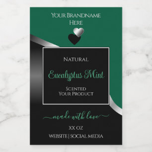 Pour Bocaux Étiquette de produit Hunter Green Black Wavy Silve