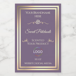 Pour Bocaux Étiquette de produit Lavender avec cadre et logo G