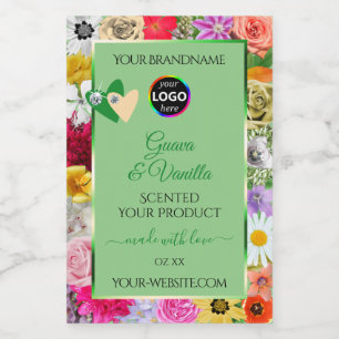 Pour Bocaux Étiquette de produit logo multicolore vert sauge f