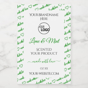 Pour Bocaux Étiquette de produit Logo Nuage de mots Vert Blanc