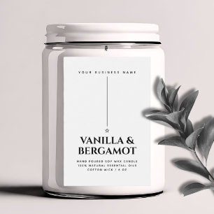 Pour Bocaux Étiquette de produit minimaliste à bougie blanche