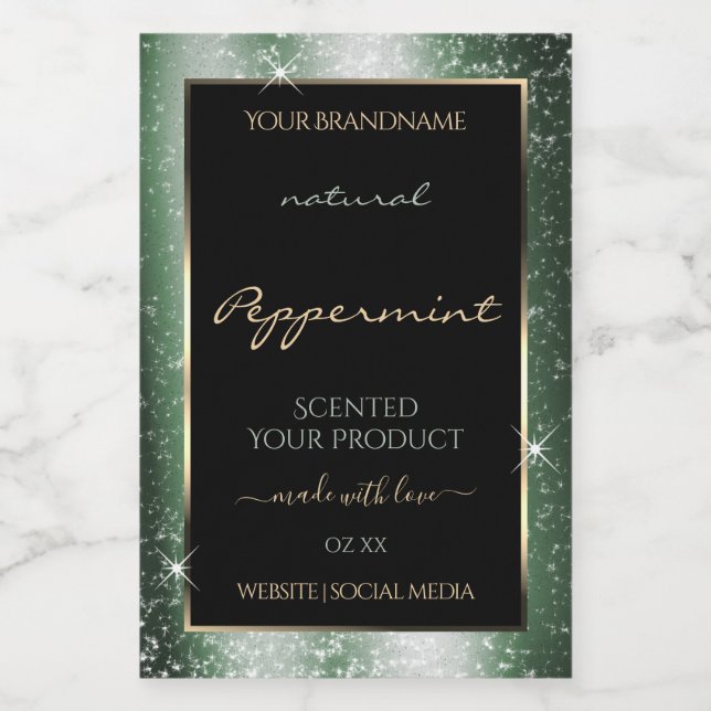 Pour Bocaux Étiquette de produit Parties scintillant à étincel (Étiquettes simples)