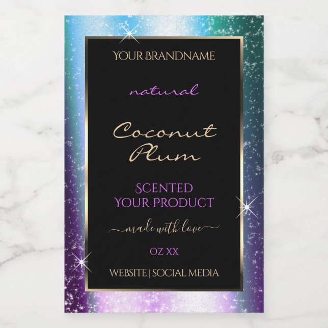 Pour Bocaux Étiquette de produit Turquoise  de cadre de Partie (Étiquettes simples)