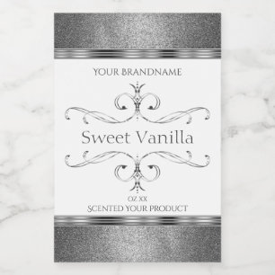 Pour Bocaux Étiquette de produits d'argent blanc Parties scint