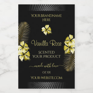 Pour Bocaux Étiquette de produits Tropical Black Gold Fleurs h