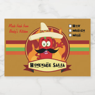 Pour Bocaux Étiquette de salsa maison (3" x 2")